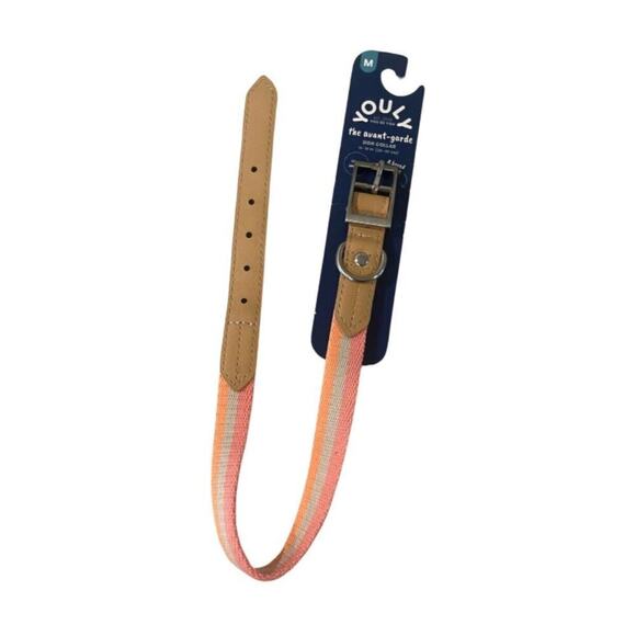 Youly Dog Collar Medium 15-18 Inches‎ " The Avant-garde” Muted Neon Pastel Pink - Picture 1 of 4